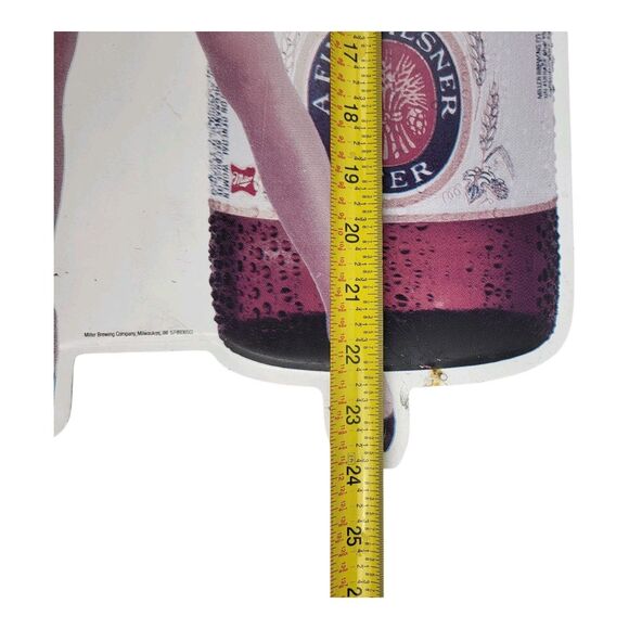 Vintage Miller Lite Metal Bar Sign With Model 24x10 - Picture 8 of 8